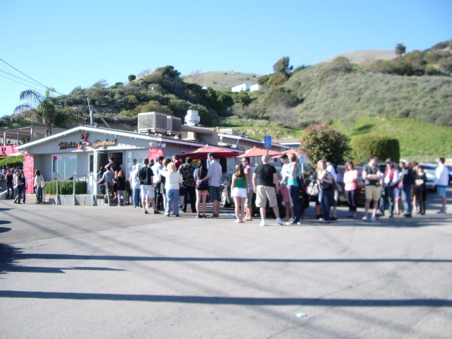 Waiting in-line at the Malibu Seafood Cafe